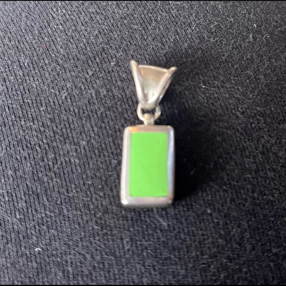 Reversible Sterling Silver Pendant. Turquoise/Black Onyx